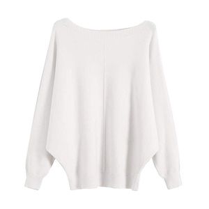 Gaberly Boat Neck Bat Wing Sweater